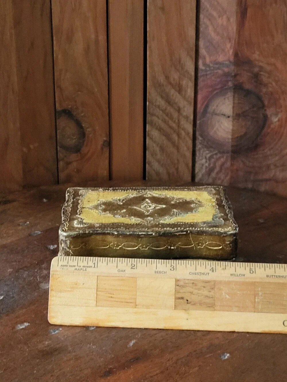 Vintage Small Ornate Gold Trinket Box